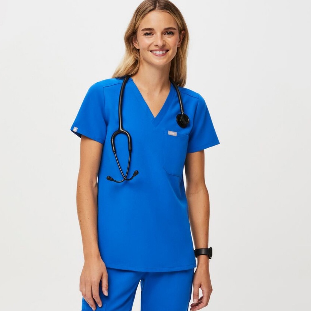 Royal blue Catarina One-Pocket Scrub Top